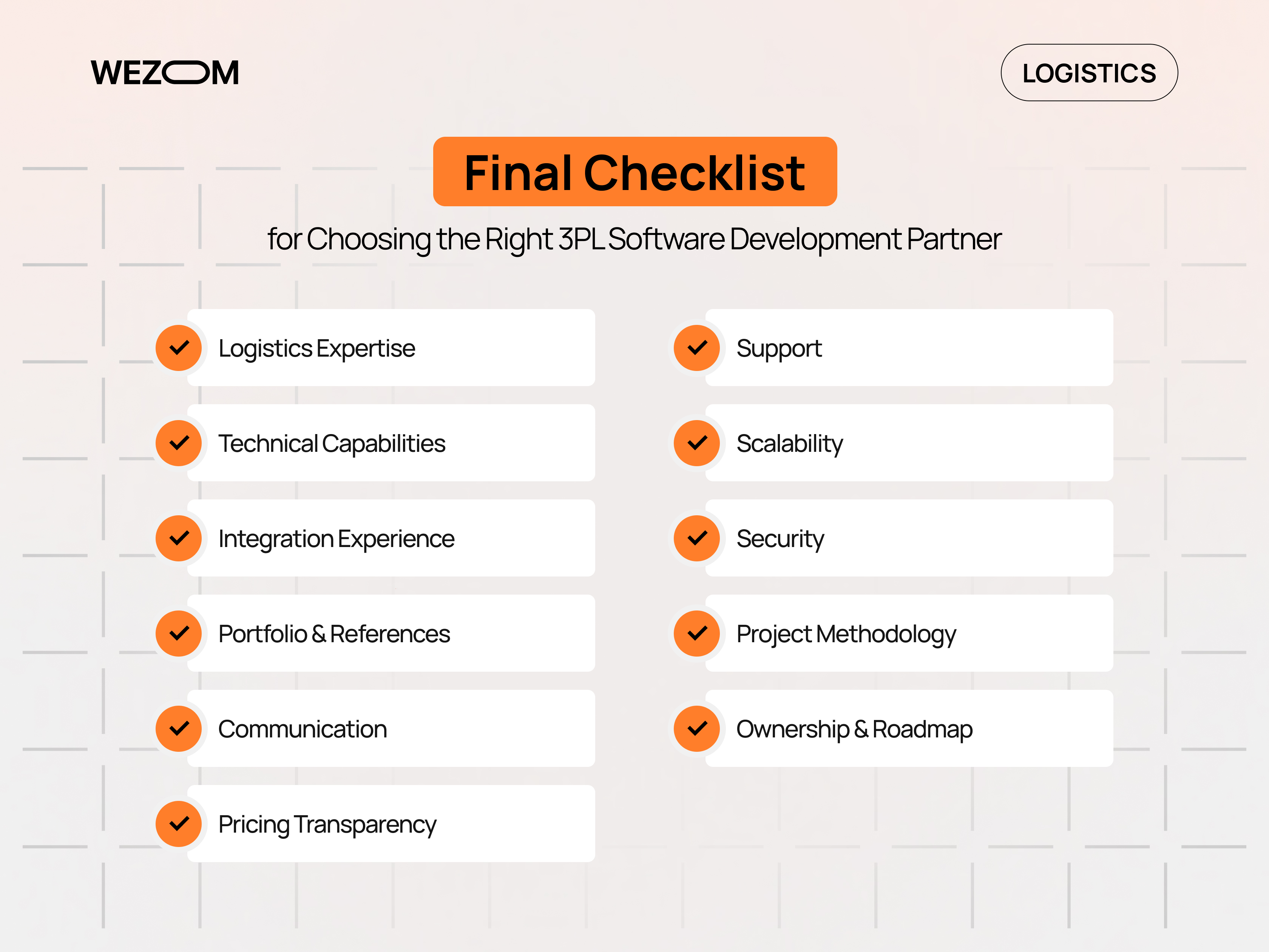 Final checklist for choosing the right 3PL software development partner Final checklist for choosing the right 3PL software development partner